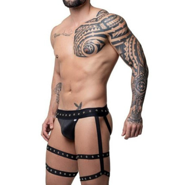 JOCKSTRAP LIGA PRETA ILHOS E REGULADOR SD CLOTHING