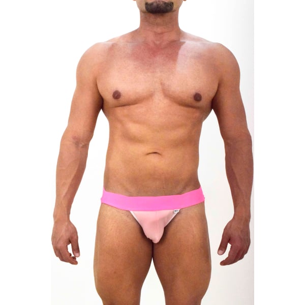 JOCKSTRAP EM TONS ROSA COM DETALHE NA PERNA EM BOLINHAS ROSA SD CLOTHING