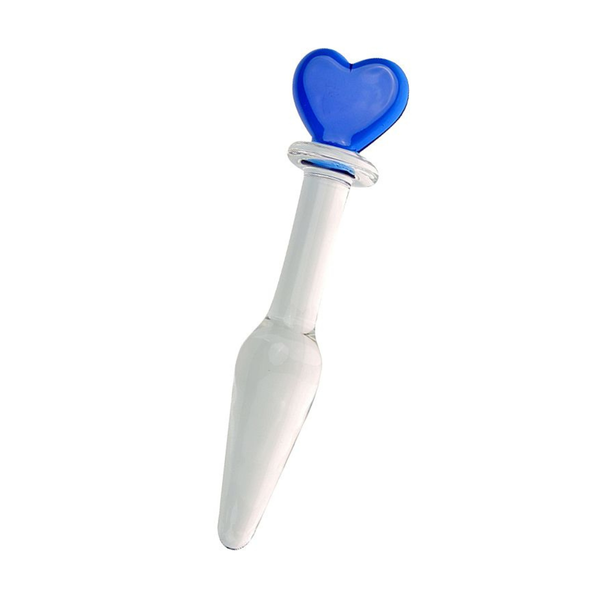 PLUG ANAL DE VIDRO COM BASE CORAÇÃO