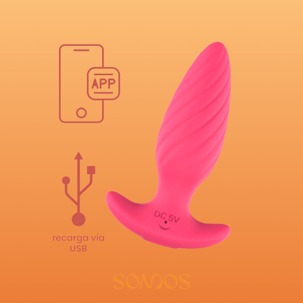 PLUG ANAL COM VIBRAÇÃO RECARREGÁVEL CONTROLE APLICATIVO