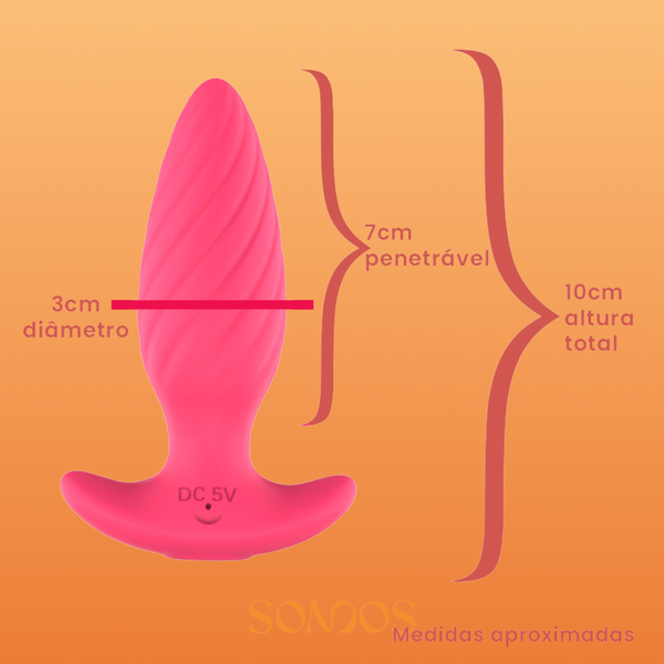 PLUG ANAL COM VIBRAÇÃO RECARREGÁVEL CONTROLE APLICATIVO