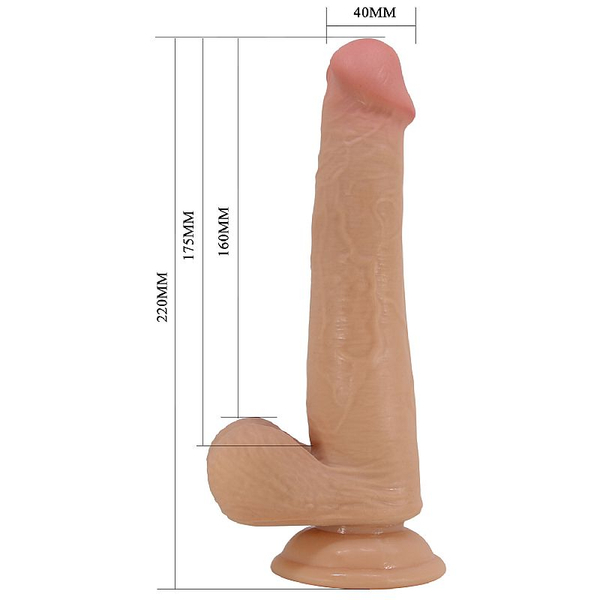 PROTESE PENIANA DE DUPLA CAMADA 17CM COM VENTOSA