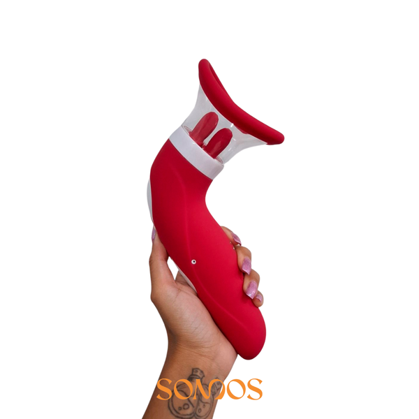 VIBRADOR DE SUCÇÃO COM ESTIMULADOR RECARREGÁVEL