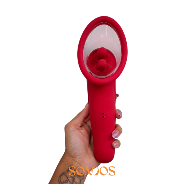 VIBRADOR DE SUCÇÃO COM ESTIMULADOR RECARREGÁVEL