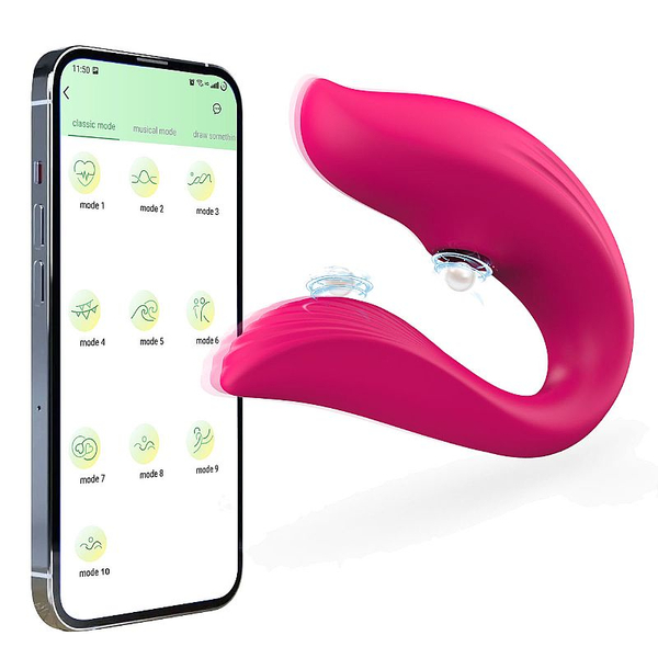 VIBRADOR DE CASAL COM ONDAS DE PRESSÃO E CONTROLE POR APLICATIVO