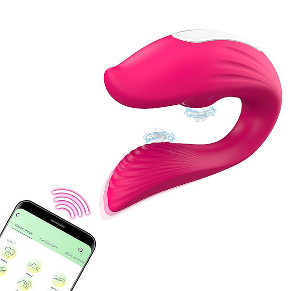 VIBRADOR DE CASAL COM ONDAS DE PRESSÃO E CONTROLE POR APLICATIVO