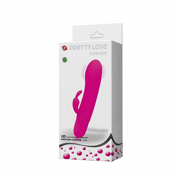 VIBRADOR CAESAR SILICONE 10 NIVEIS DE VIBRAÇÃO PRETTY LOVE