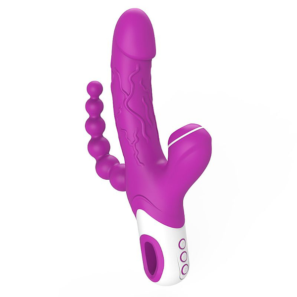 VIBRADOR TRIPLO ESTÍMULO EROS COM ONDAS DE PRESSÃO