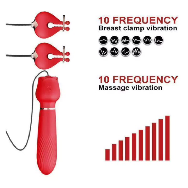 VIBRADOR MULTIFUNCIONAL COM ESTIMULADOR DE MAMILOS RECARREGAVEL