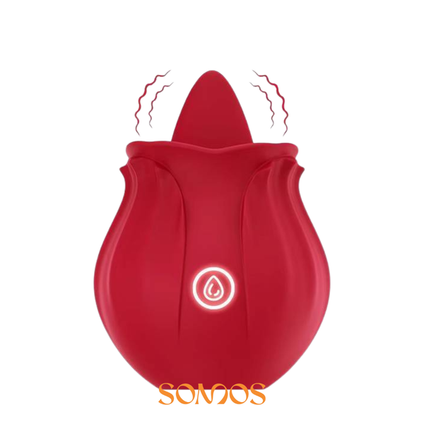 VIBRADOR LÍNGUA FORMATO ROSA RECARREGÁVEL