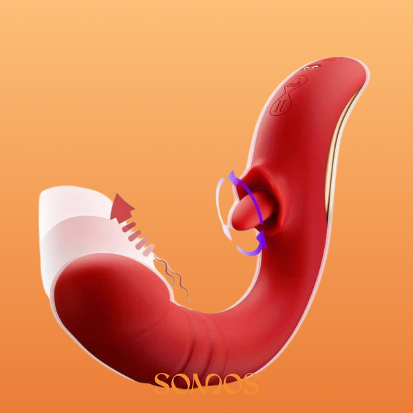 VIBRADOR LINGUA CLITORIS E PONTO G RECARREGAVEL