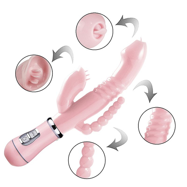 VIBRADOR ESTIMULO TRIPLO RECARREGAVEL