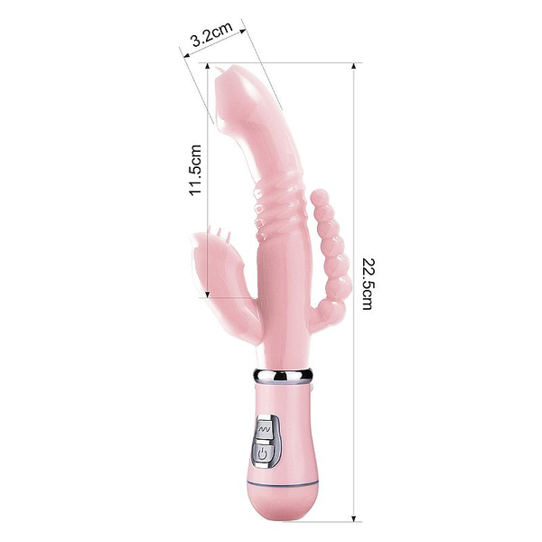 VIBRADOR ESTIMULO TRIPLO RECARREGAVEL
