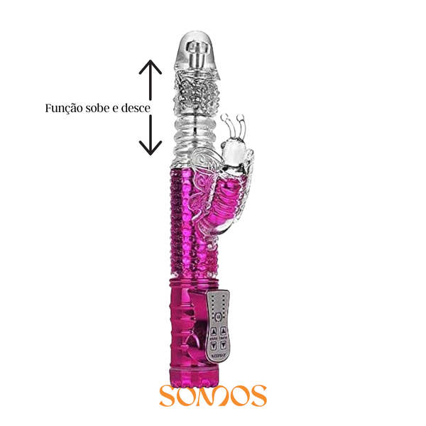 VIBRADOR VAI E VEM ROTATIVO 36 MODOS DE VIBRAÇÃO BORBOLETA..