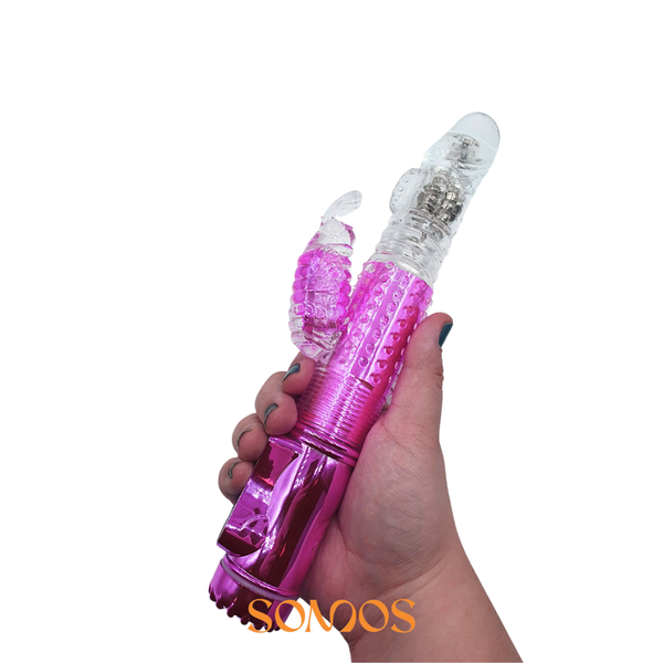 VIBRADOR VAI E VEM ROTATIVO 36 MODOS DE VIBRAÇÃO BORBOLETA..