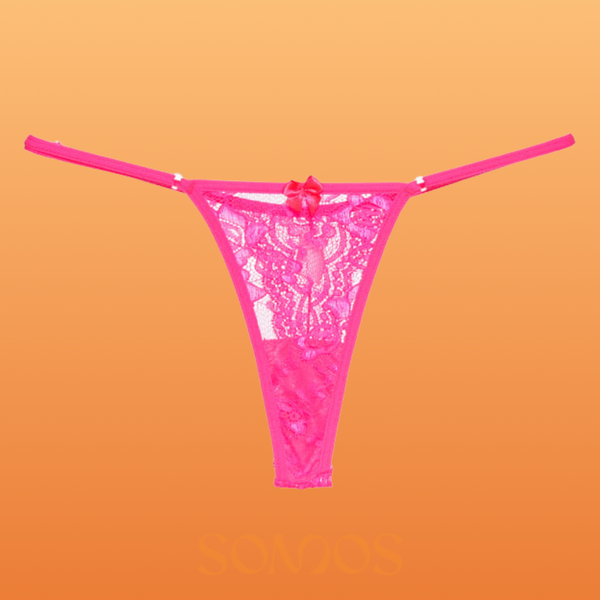 CALCINHA FIO DENTAL EM RENDA NEON