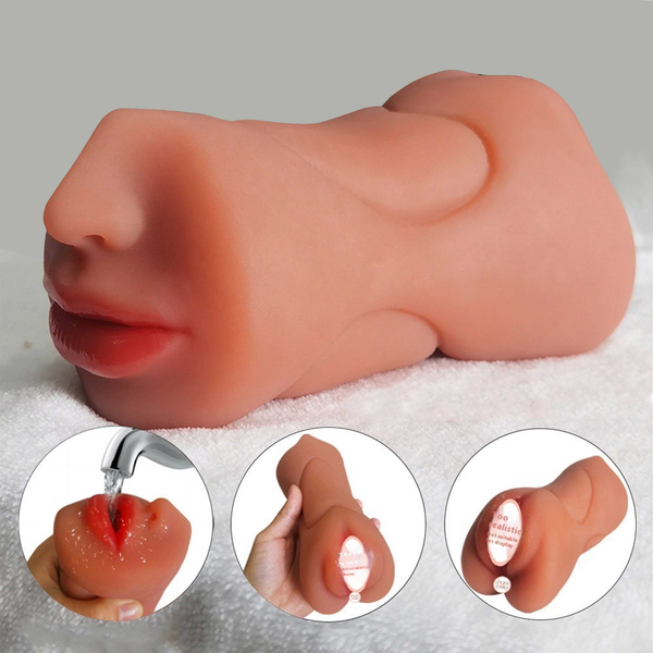 MASTURBADOR 3 EM 1 COM BOCA, VAGINA E ÂNUS EM CYBERSKIN