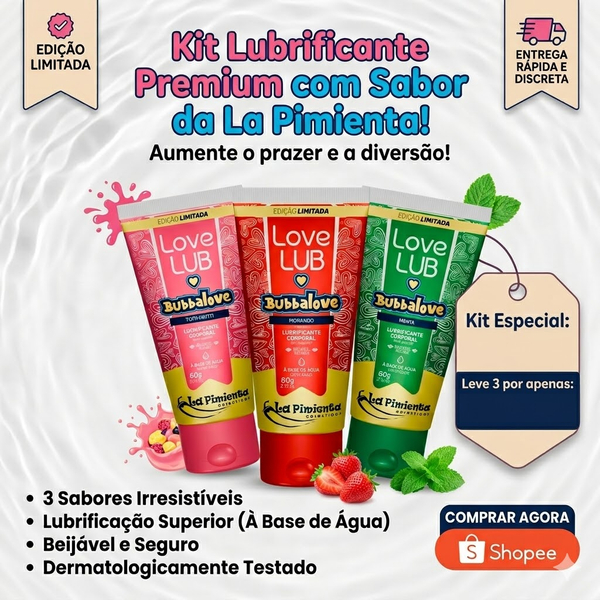 KIT LUBRIFICANTE PREMIUM COM SABOR