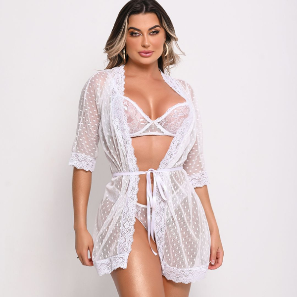 CONJUNTO SEM BOJO RENDA E TULLY COM HOBBY