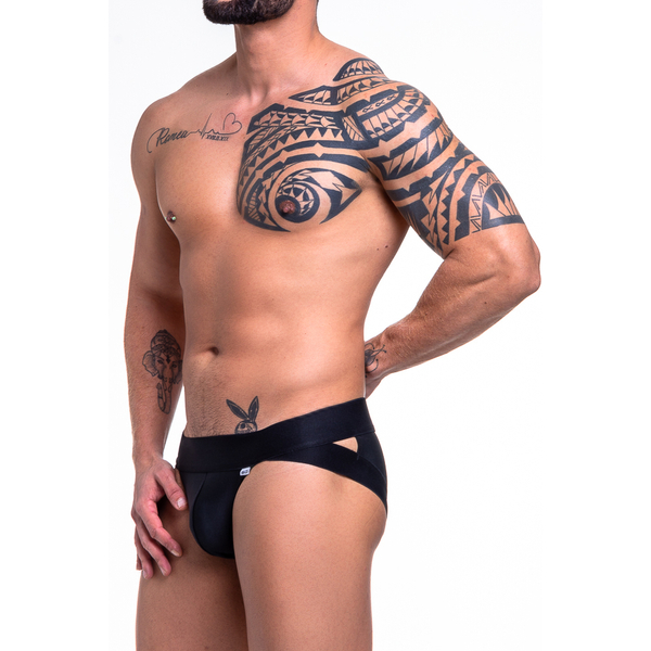 CUECA SUNGA GREGA EM SUPLEX ELASTICO LISO PRETA SD CLOTHING