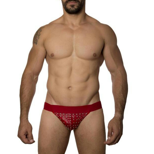 JOCKSTRAPP EM CIRRE VERMELHO COM TACHINHAS SD CLOTHING