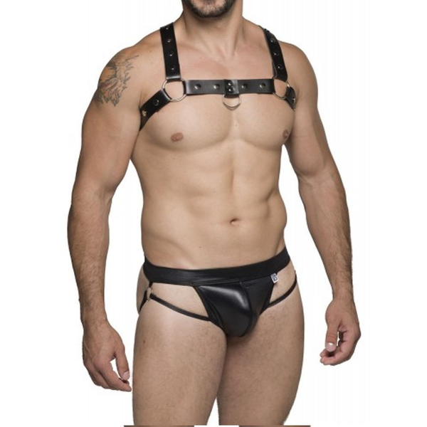 JOCKSTRAPP COURO DETALHE ABERTO C/ ARGOLAS LATERAIS SD CLOTHING