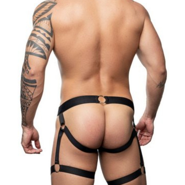 JOCKSTRAPP COM LIGAS PRETA 3 ARGOLAS COM REGULADOR SD CLOTHING