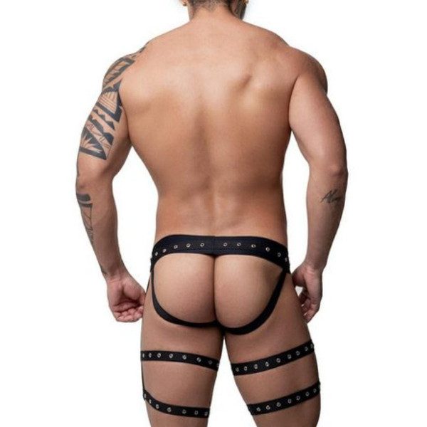 JOCKSTRAP LIGA PRETA ILHOS E REGULADOR SD CLOTHING