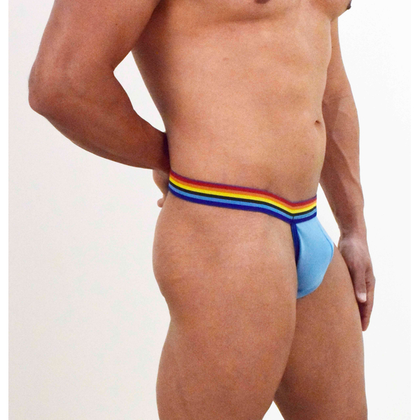 JOCKSTRAP FIO AZUL BEBÊ COM ELASTICO ARCO IRIS SD CLOTHING