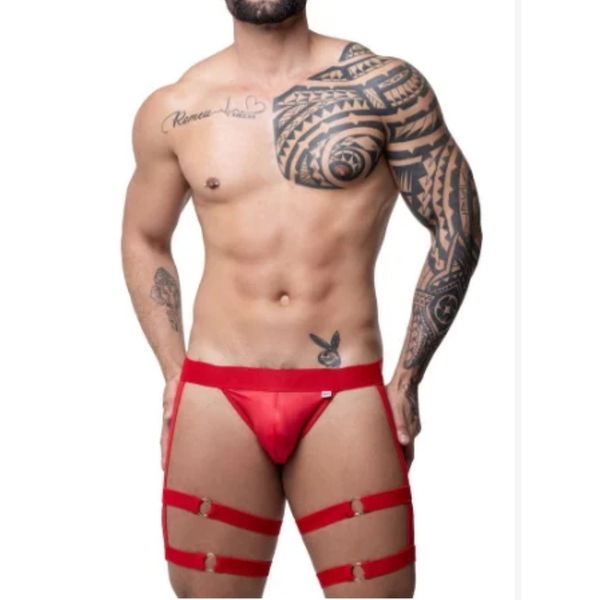 JOCKSTRAP COM LIGAS EM SUPLEX VERMELHO COM REGULADOR SD CLOTHING