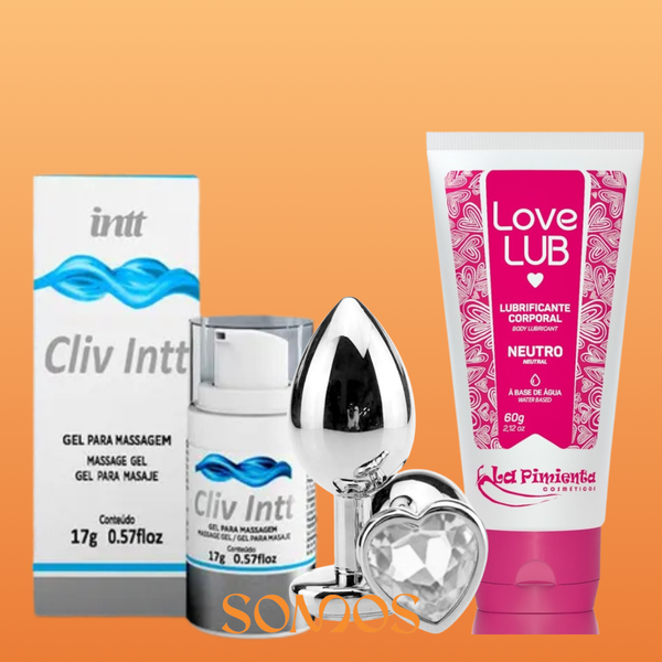 KIT PRECIOSO SEM DOR JOIA CORAÇÃO COM CLIV