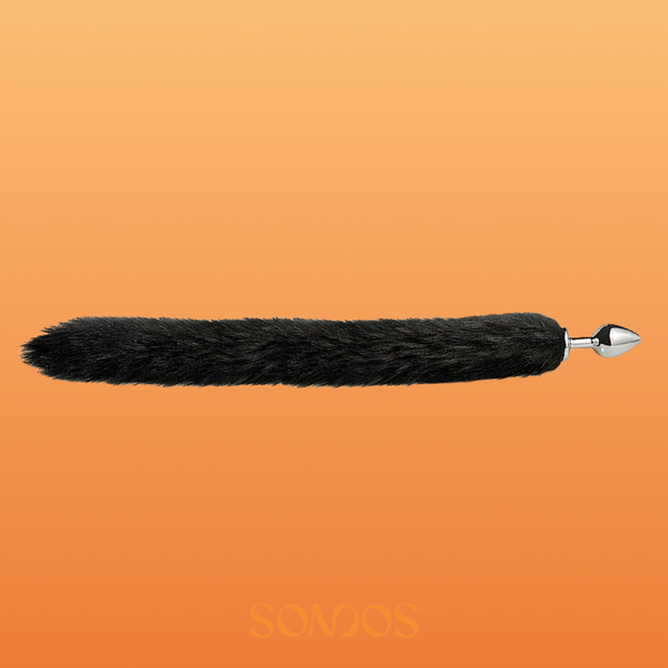 PLUG ANAL P RABO DE RAPOSA PRETO LONGO 80CM