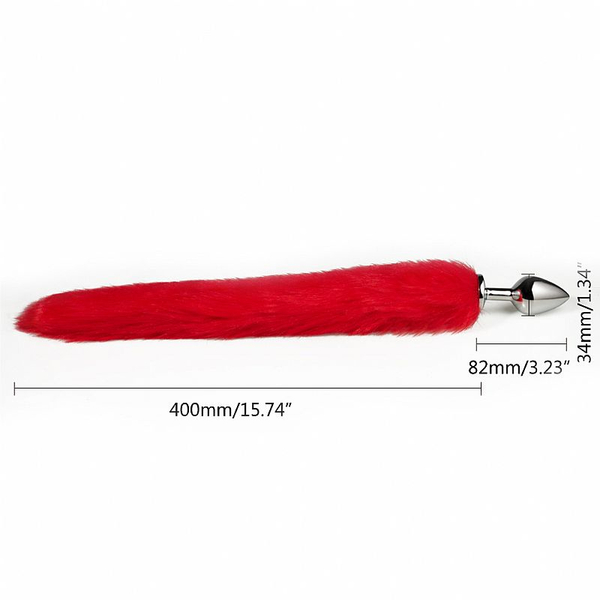 PLUG ANAL M RABO DE RAPOSA VERMELHO