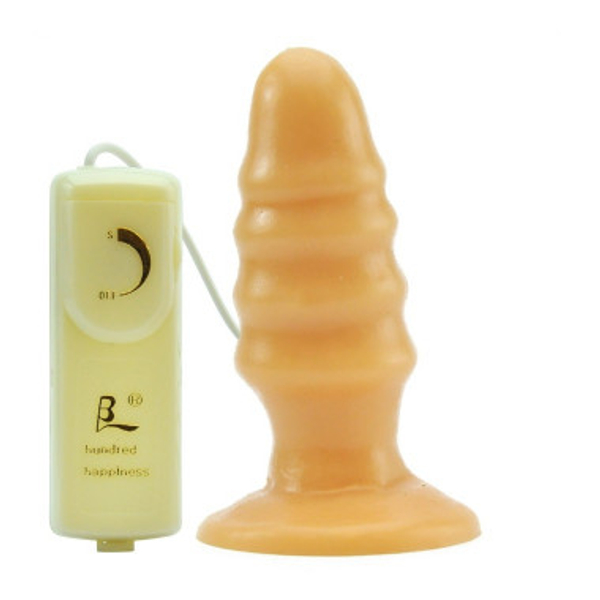 PLUG ANAL ESCALONADO 12x4CM COM BASE E VIBRAÇÃO MULTIVELOCIDADE ABSOLOO