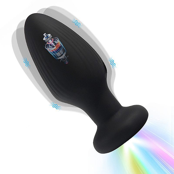 PLUG ANAL EM SILICONE COM ROTAÇÃO E LED