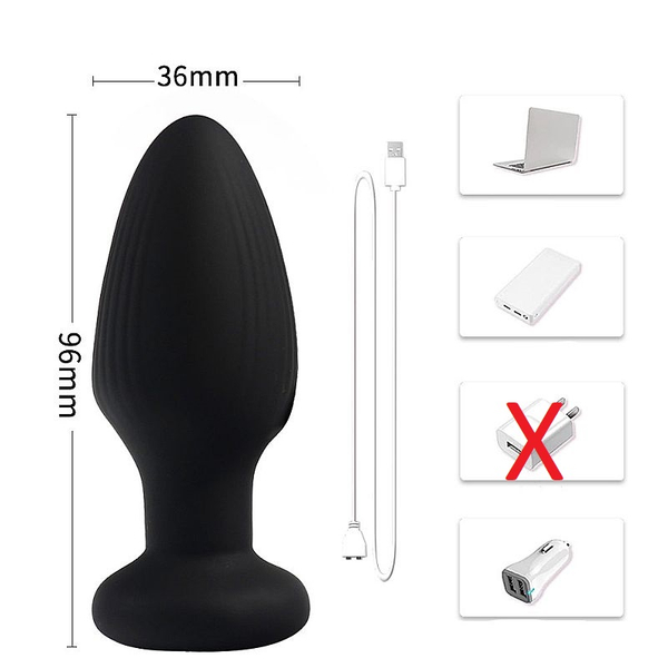 PLUG ANAL EM SILICONE COM ROTAÇÃO E LED