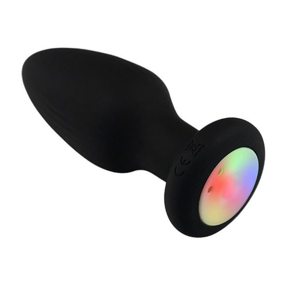 PLUG ANAL EM SILICONE COM ROTAÇÃO E LED