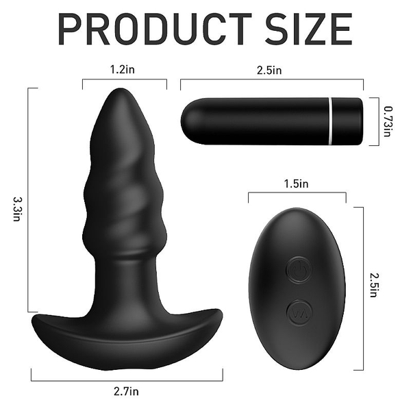PLUG ANAL COM VIBRO RECARREGAVEL E CONTROLE REMOTO S-HANDE