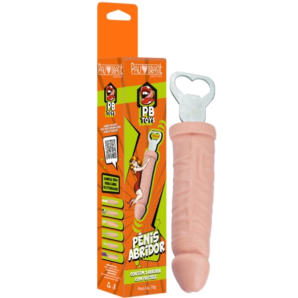 ABRIDOR DE GARRAFAS COM CABO DE PENIS PAU BRASIL