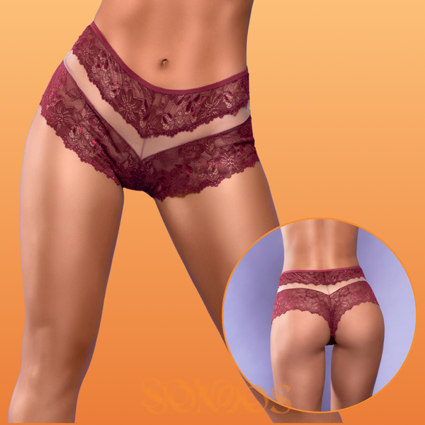 CALCINHA ESTILO SHORTINHO RENDA COM TULE