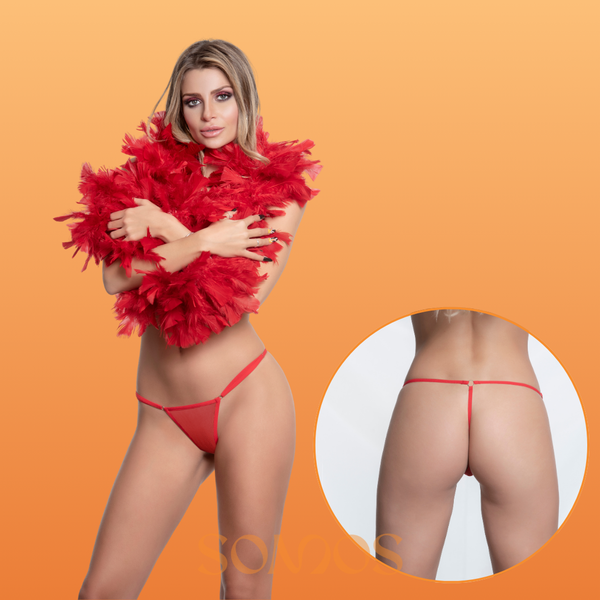 CALCINHA FIO DENTAL TULE YAFFA COM AJUSTE