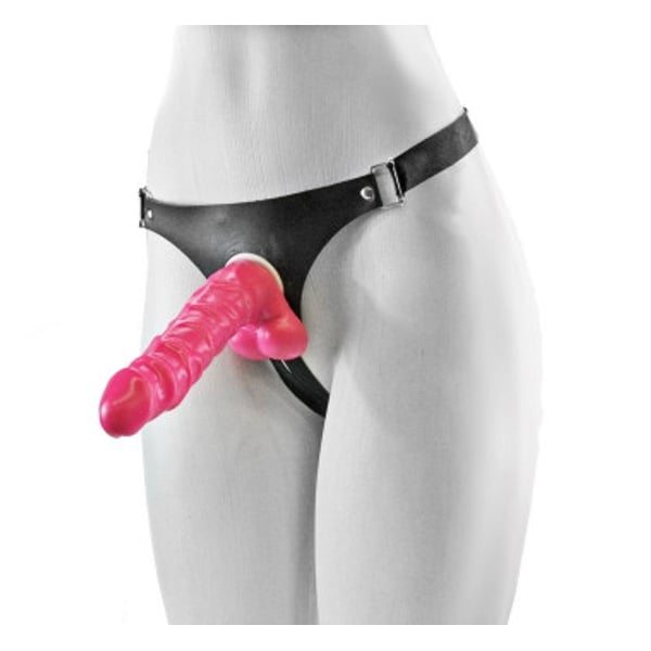 CINTA COM PRÓTESE PENIANA E ESCROTO 17CM COM ONDAS E RELEVO ABSOLOO