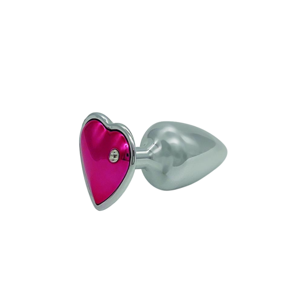 PLUG EM CORAÇÃO CROMADO COM PEDRA HARD