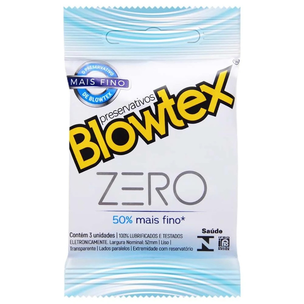 PRESERVATIVO ZERO MAIS FINO 50% 03 UNIDADES BLOWTEX