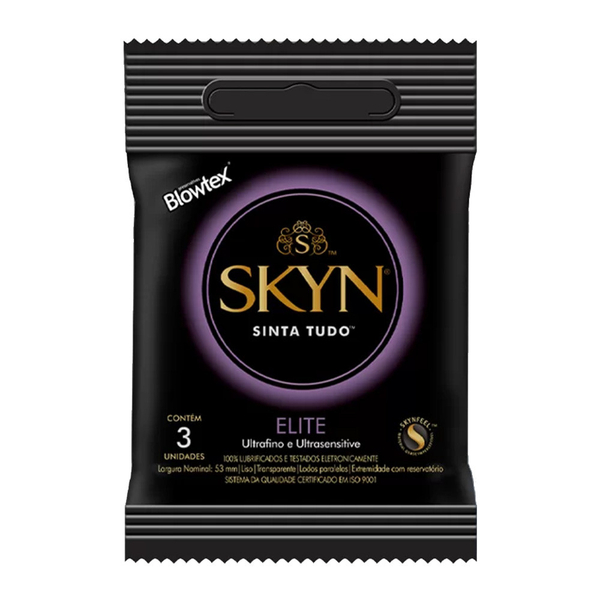 PRESERVATIVO SKYN ELITE EXTRA FINO SEM LATEX 3 UNIDADES BLOWTEX