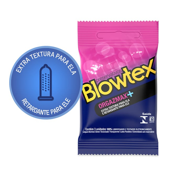 PRESERVATIVO ORGAZMAX BLOWTEX COM 3 UNIDADES