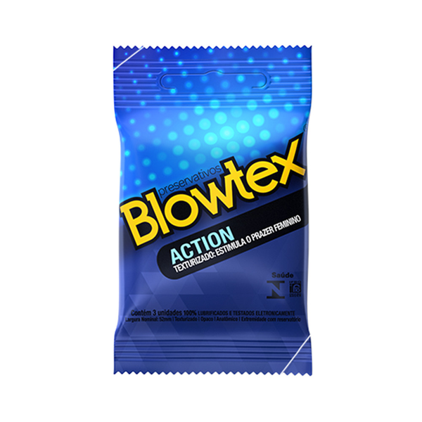 PRESERVATIVO ACTION TEXTURIZADO 3 UNIDADES BLOWTEX