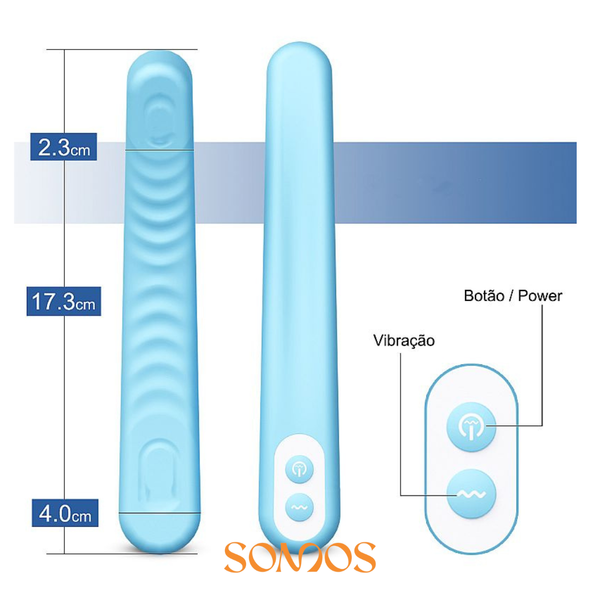 VIBRADOR DE CASAL FLEXIVEL RECARREGAVEL 9 VIBRAÇÕES