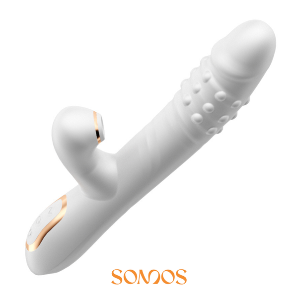 VIBRADOR COM ESFERAS GIRATÓRIAS E SOBE E DESCE RECARREGÁVEL