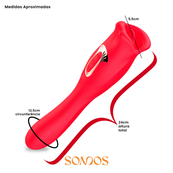 VIBRADOR BOCA COM PENETRADOR RECARREGÁVEL